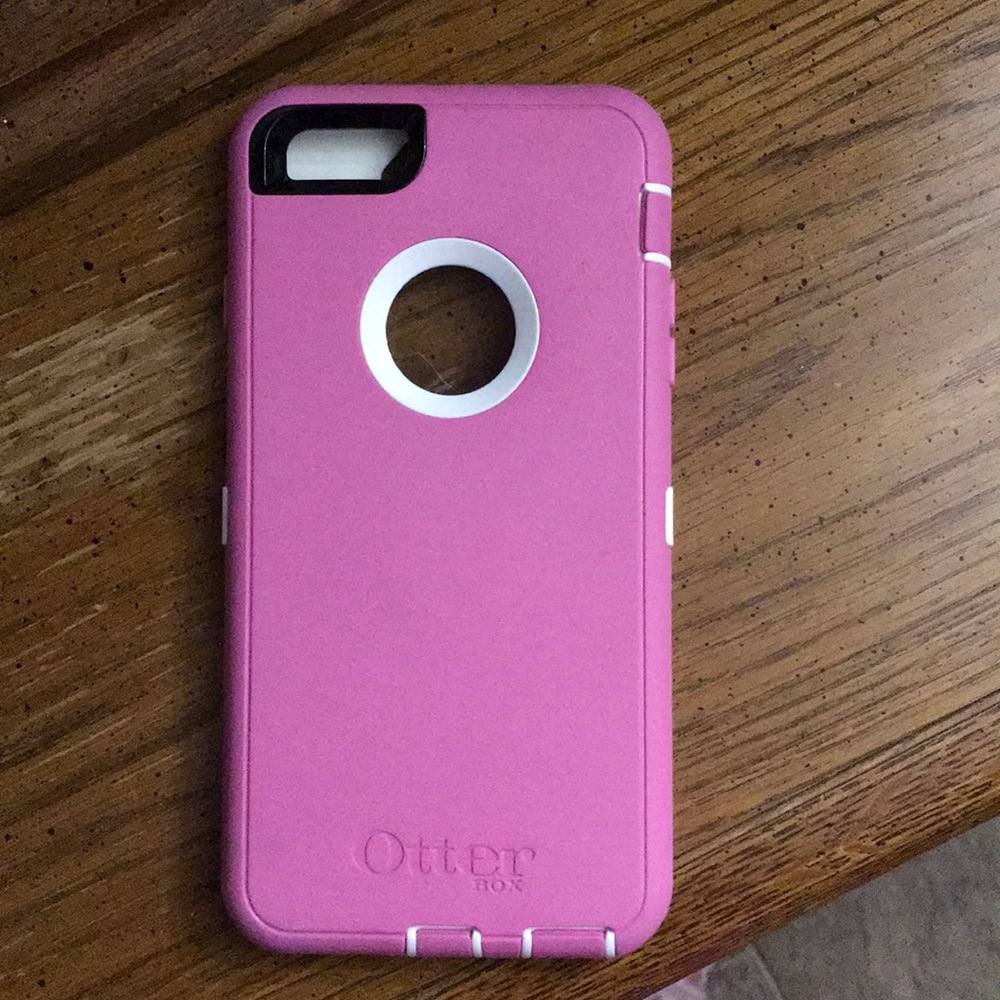 apple iphone 6+ pink otter box case